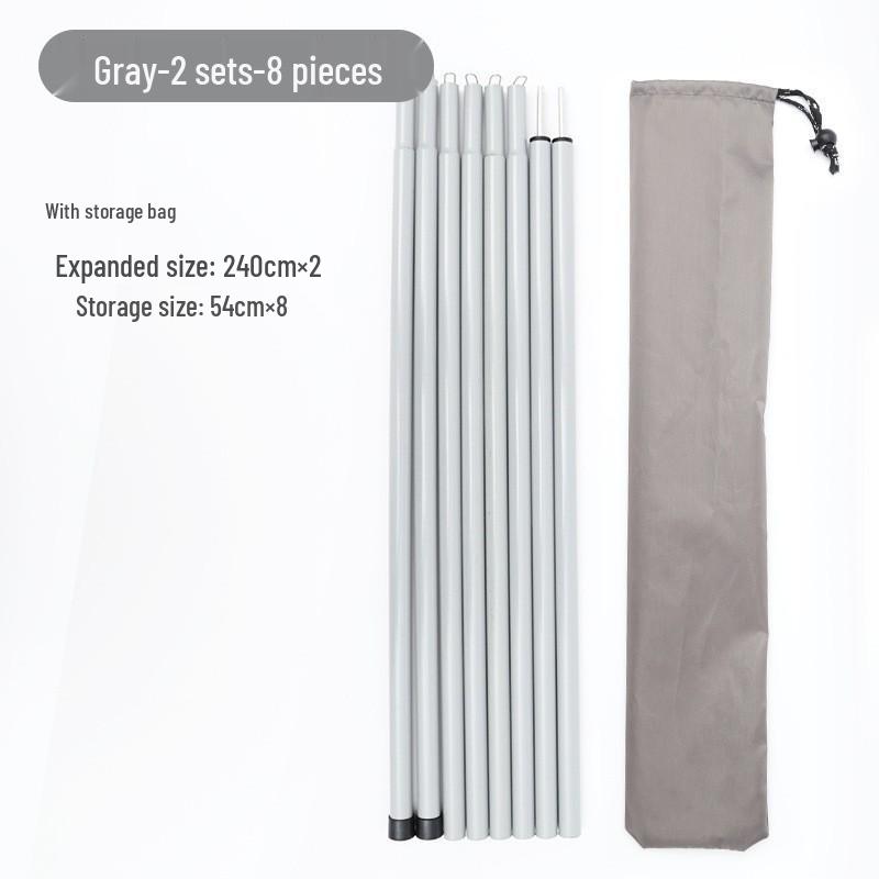 Adjustable 2-Meter Iron Outdoor Canopy Support Pole with 10 Sections and Spray-Painted Finish for Tent Vestibule Accessories.