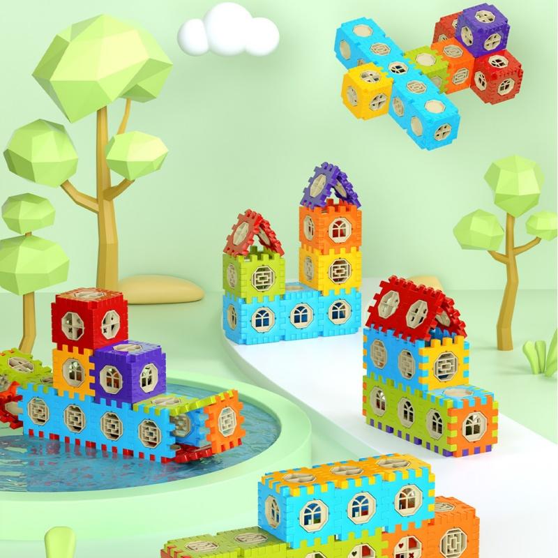 84-344 Stück Kinder 3D Puzzle Spiel Würfel Block Spielzeug Design Bauen Eigene Bausteine Kinder Lernspielzeug