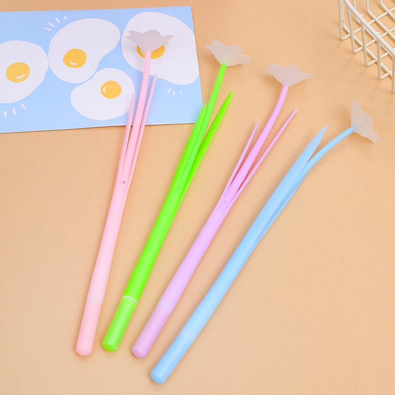 4Pcs Flower Gel Pens Photochromic Cute Student Exam Writing Pen School Office Supply Black Ink Neutral Pen