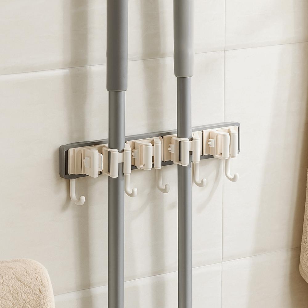 Clip Design Wall Mounted Mop Clip Plastic Broom Hook Mop Broom Organizer Rack  Household Storage