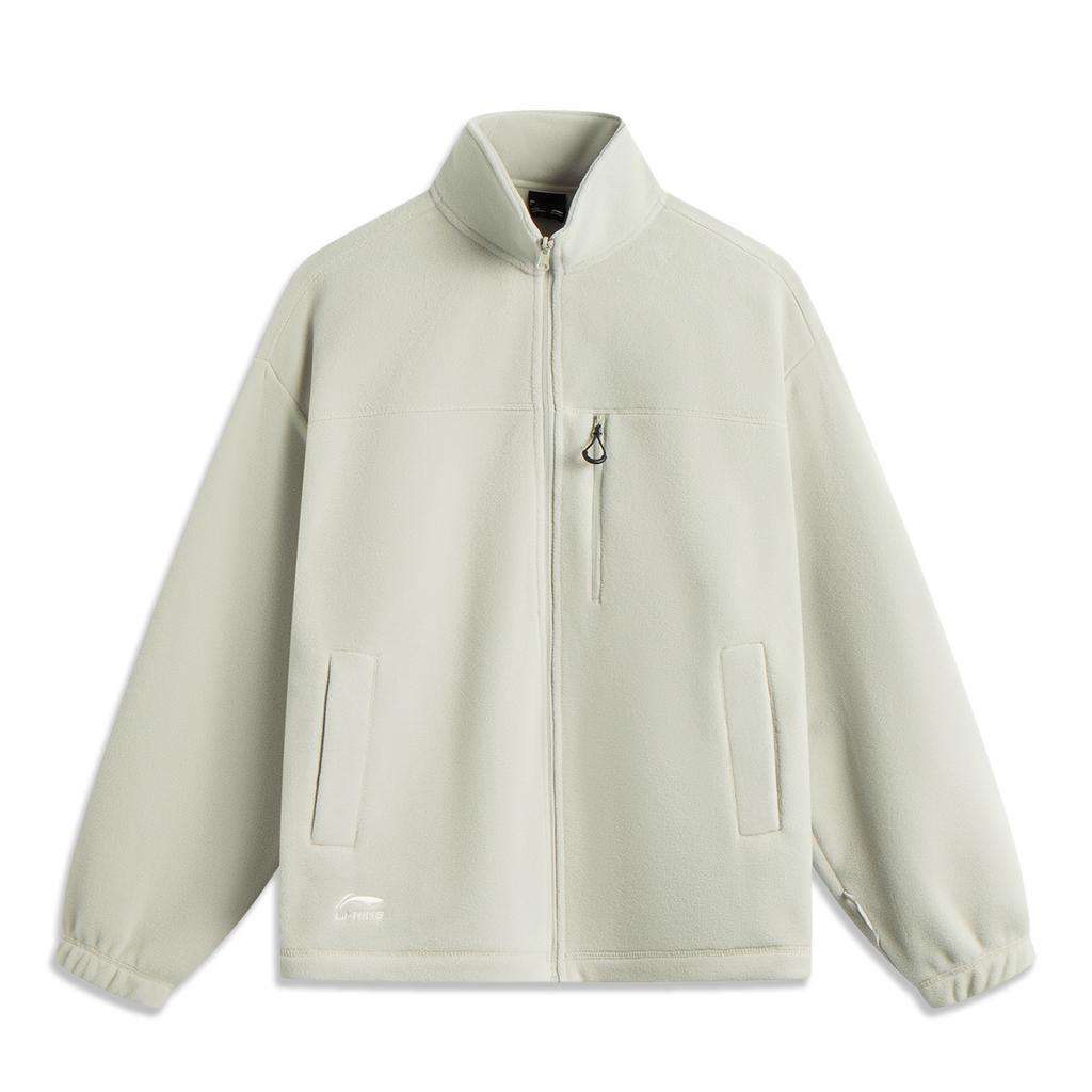 Li Ning Simple Versatile Loose Jacket Men Jackets Oatmeal-Gray AWBV009-5