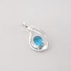 Swiss Blue Topaz Gemstone 925 Sterling Silver Women Jewelry Designer Zircon Pendant 1.4" For Birthday Gift CZP-16-12