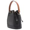 Tory Burch T Monogram Double T Logo Quilted Perforated Detachable Shoulder Strap Drawstring Leather Bucket Bag Women Bags Black 151791-001