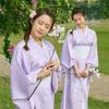 Printed Floral Sakura Girl  Kimono Dress Elegance Japanese Style Yukata Bathrobe  Party
