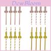 No Brand Paper Drinking Straws With Gold Stripes For Party Bar Decor