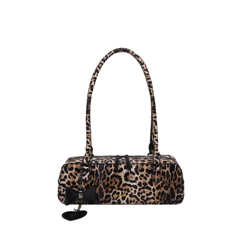 Leopardenmuster Baguette Damen Tasche Nische High-End Gefühl Tragbar Personalisiertes Design Tasche Mode Pendler Achsel Schulter Damen Tasche