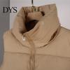 Damen Winterjacke Weste Mantel Stehkragen Nackenschutz Verdickt Gepolstert Reißverschluss Leichte Strickjacke Ärmellos Einfarbig Kordelzug Dame