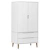 VidaXL Wardrobe MOLDE White 90x55x175 Cm Solid Pine Wood 350523