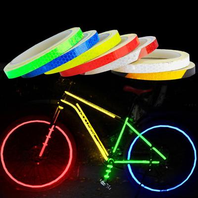1cm*8m Bike Wheels Reflective Stickers Cycling Fluorescent Reflect Strip Adhesive Tape for MTB Bicycle Warning Safety Decor Stic