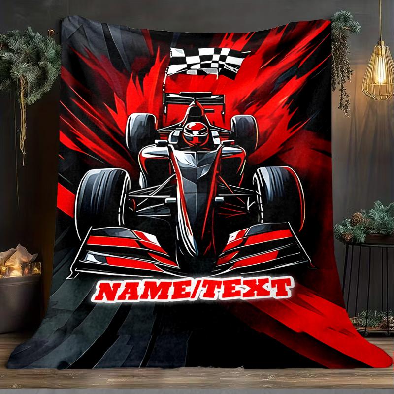 1PC Custom Name Car Art outdooor Flannel blankets Throw Blanket All-Season Throw Gift Bedspread for Couch, Bed, Camping Holiday Birthda