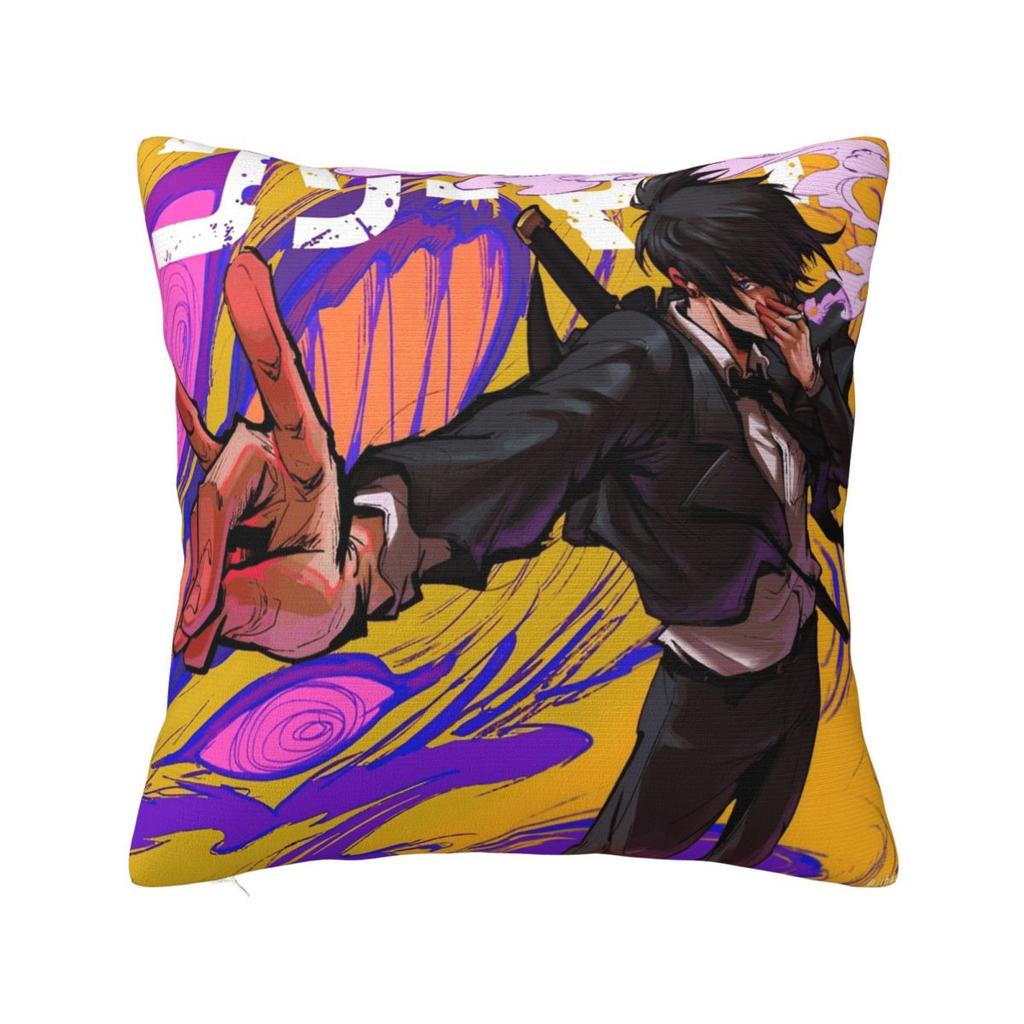 Anime Chainsaw Man Pillow Case Cushion Covers Customized Polyester Decor Pillowcover for Seat 45x45cm