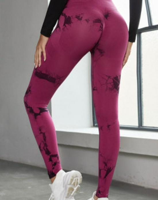 Seamless Tie-Dye High Waist Yoga Leggings - Butt Lift & Tummy Control