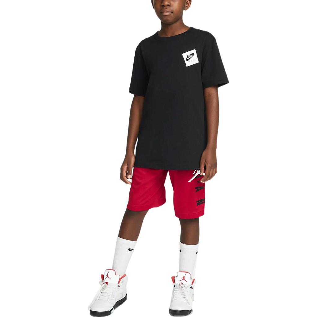 Jordan Kids Logo Print Straight-Leg Shorts Kids Bottoms Gym-Red CW1500-687