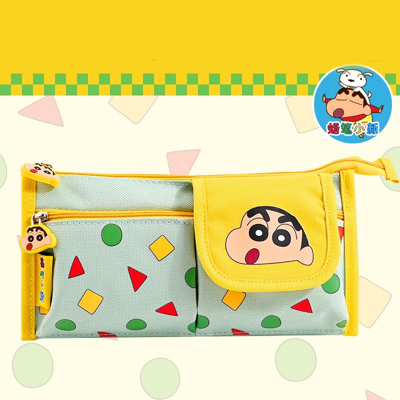 Kawaii Crayon Shin-Chan Stationery Box Large Capacity Multi-Layer Pencil Bag Cartoon Pencil Box Student Stationery Bag Gifts