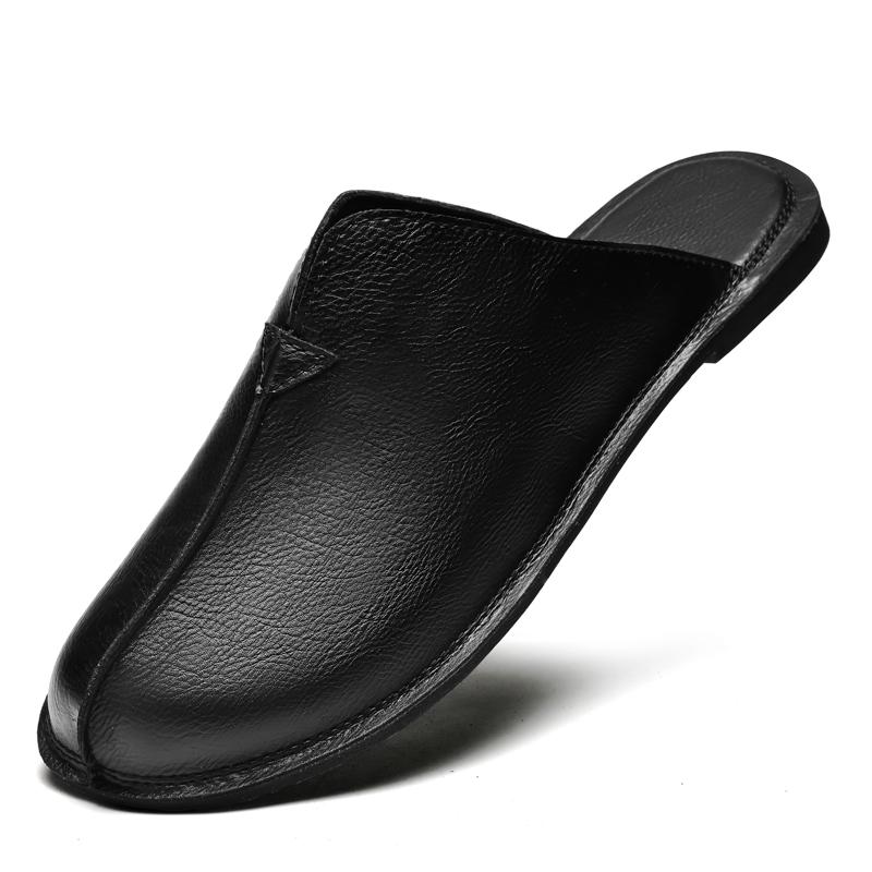 Fashion New Men Walking Shoes Slip-on Flats Light Breathable Loafers Soft Casual Half Drag Comfy Male Slippers Outdoor Man Muller Shoes
