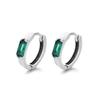 Luxury Green Rectangle Zircon Earrings 100% S925 Sterling Silver Female Trendy Exquisite Jewelry Gift