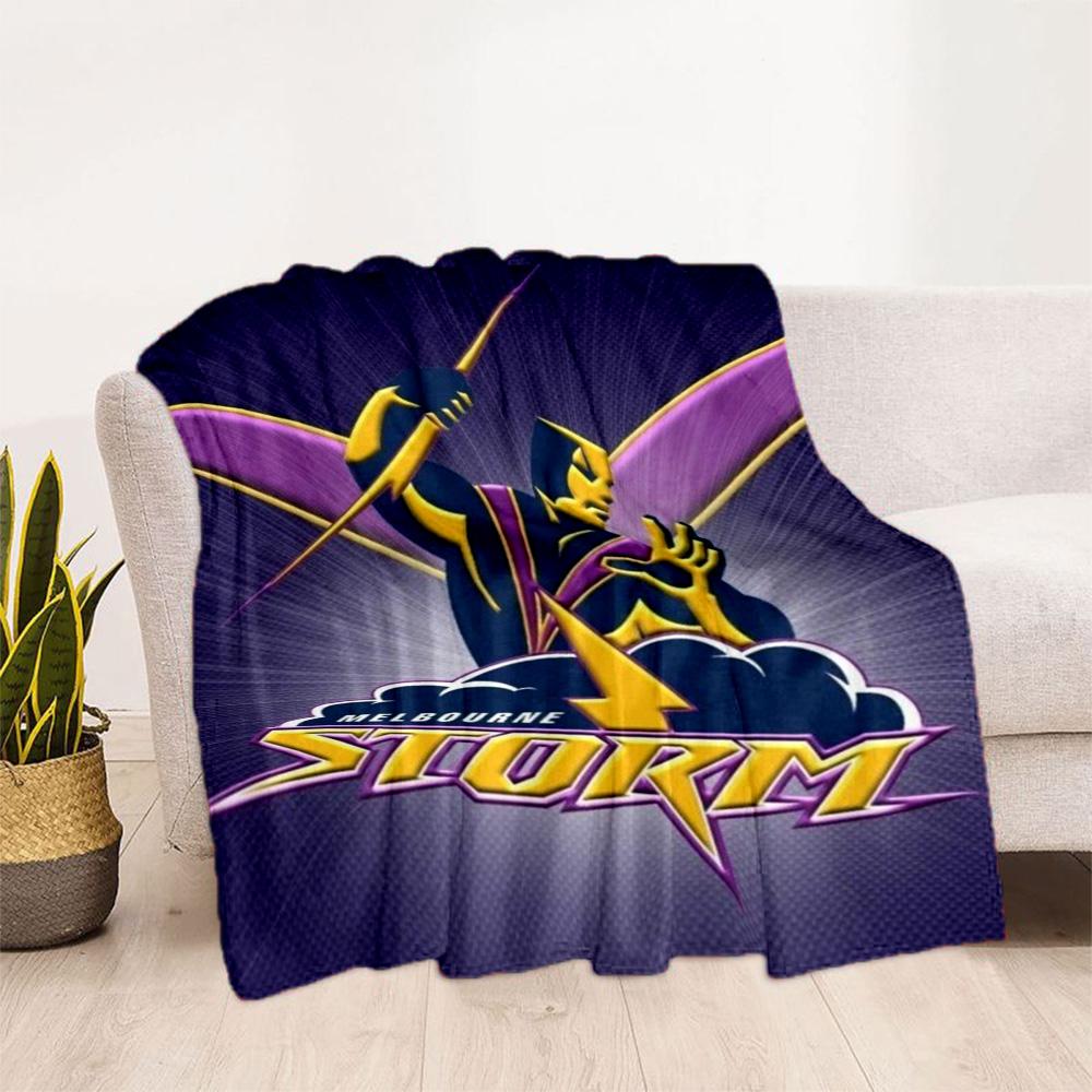 Coperte con logo della squadra Melbourne Storm Adatte per divani, viaggi, soggiorni anche un buon regalo per amici e familiari Adatte a tutte le stagioni.