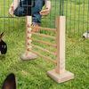 Rabbit Exercise Obstacle Wooden Bunny Agility Equipment Adjustable Height Small Animal Toy Training Games for Pet Habitat Ferret