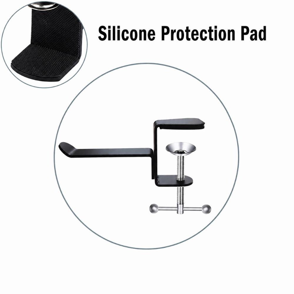 Black Headset Hanger Anti-Scratch Cushion Gaming Headset Rack  Office Computer Desk