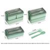 Food-grade microwaveable lunch box, double-layer bento box, compartmented lunch box with cutlery and small sauce container