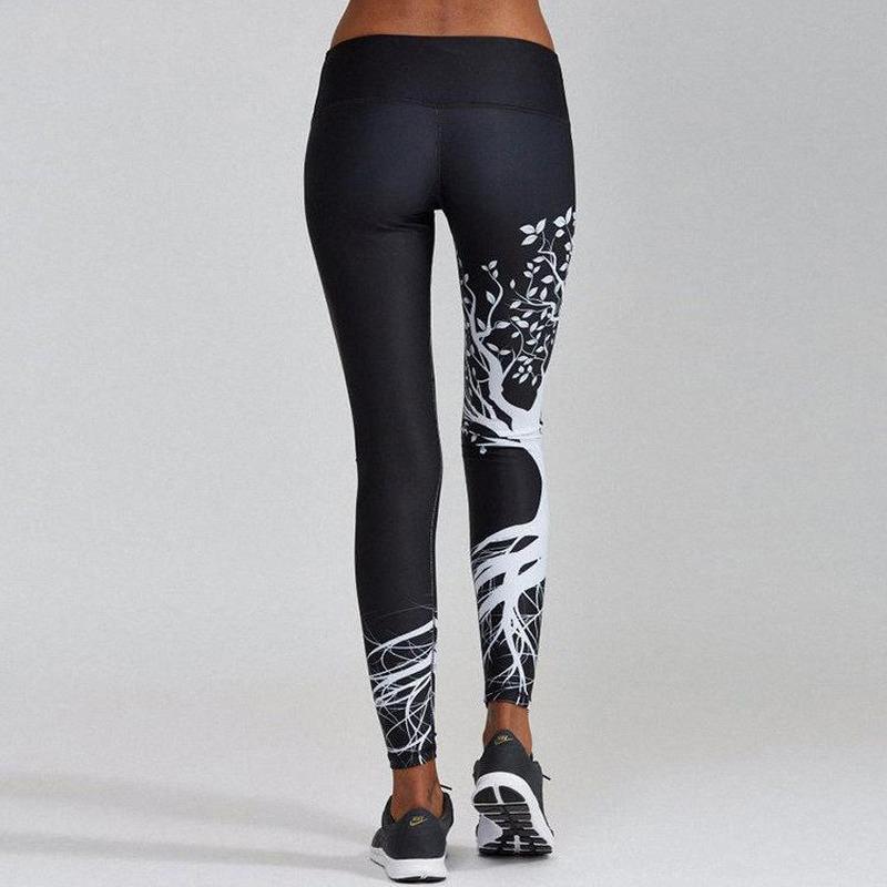 SCIONE Europa Amerika Digitaltrykk Stort Tre Hofter Høy Midje Sport Fitness Yoga Stoff Leggings