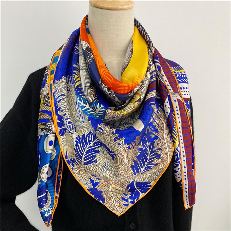 

Квадратный шелковый шарф из 100% тутового шелка, женский модный маленький шейный шарф с принтом, офисный женский пояс для волос, носовой платок, женский носовой платок, шаль