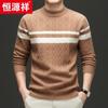 Hengyuanxiang Men's 100% Wool Crew Neck Thick Knit Sweater