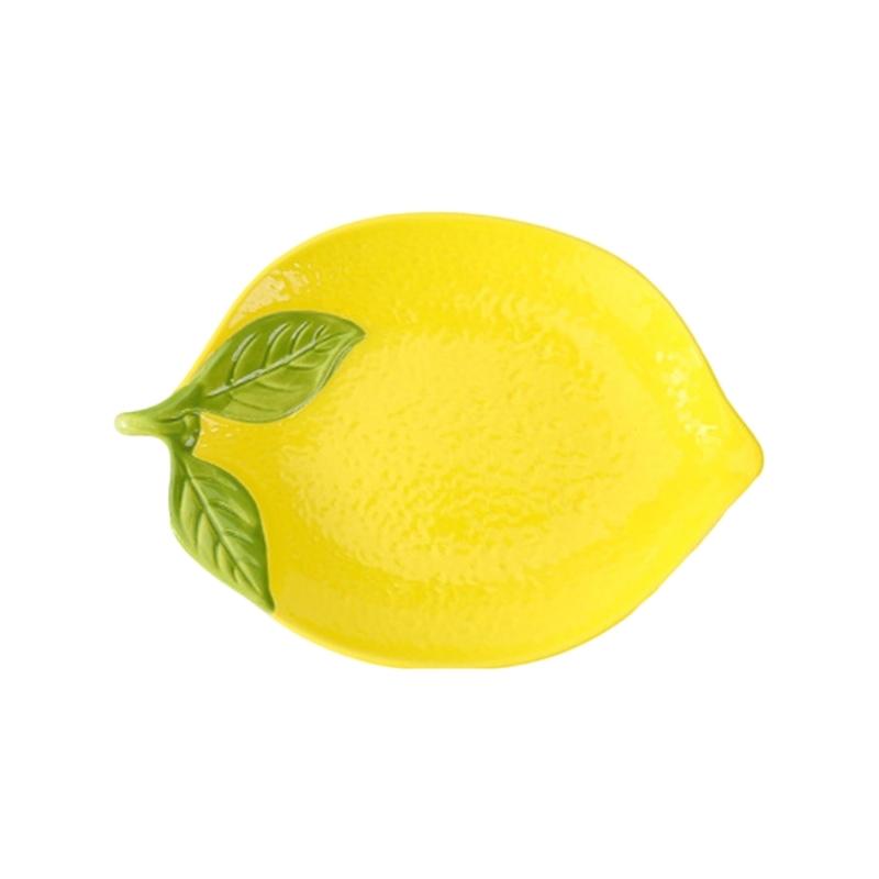 Piccola Ciotola da Immersione con Motivo di Limoni in Ceramica Piatto da Portata per Dessert Insalata Stoviglie Sicura Uso Quotidiano Regalo per Festa di Compleanno