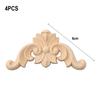 4x Wooden Carved Corner Onlay Furniture Applique Mouldings Decal DIY Home Decor