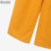 ZANZEA Women 3/4 Sleeve Print Blouse and Pants Casual Two Piece Suit Sets