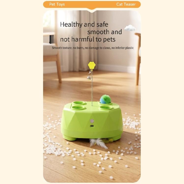 Indoor Play Device with Extending Lower Attachment, Moving Ball, Spring Attachment, and 4 Top Openings for Play