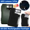 G5 Rechargeable EDC Flashlight 400 Lumens Portable Mini Pocket Flashlights Lightweight Small Camping Light For Outdoor Emergency