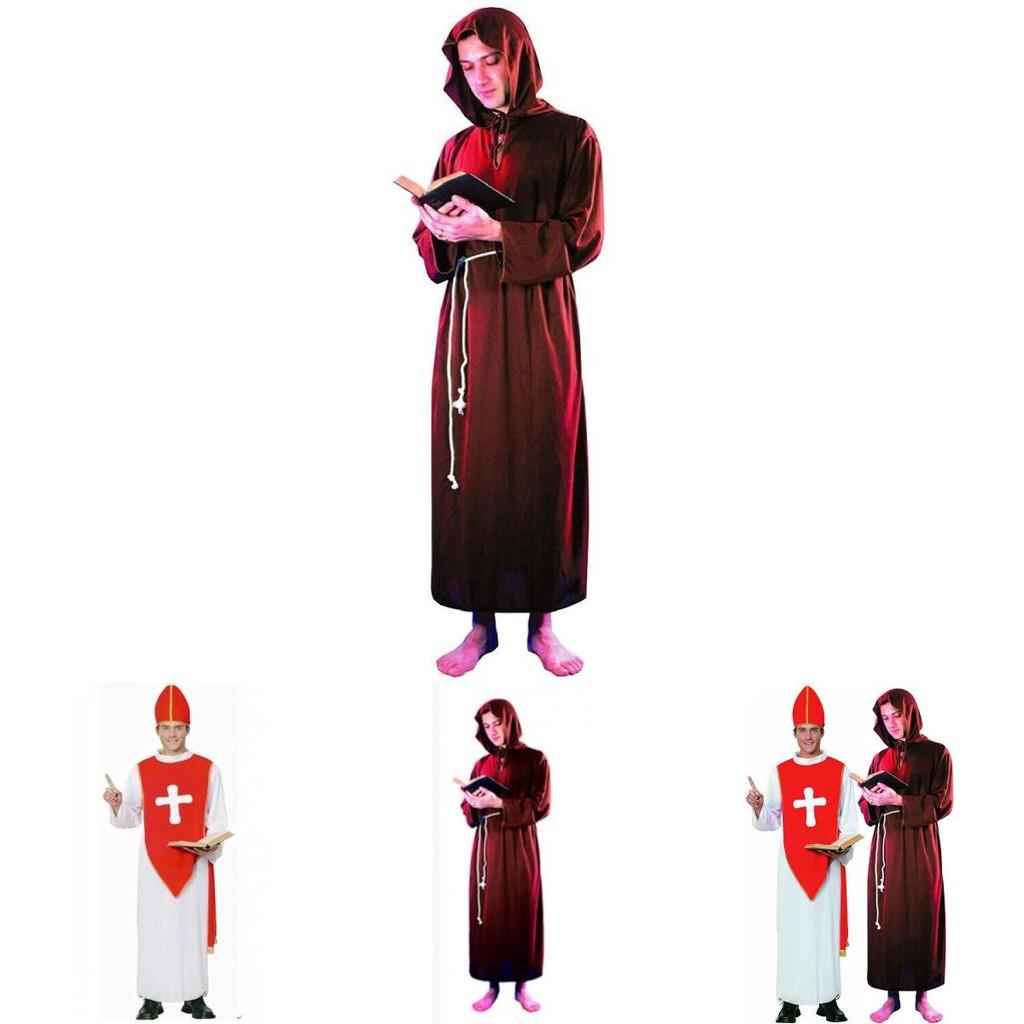 Kostým dospělého papeže a hnědého kněze pro halloweenskou párty a divadelní představení