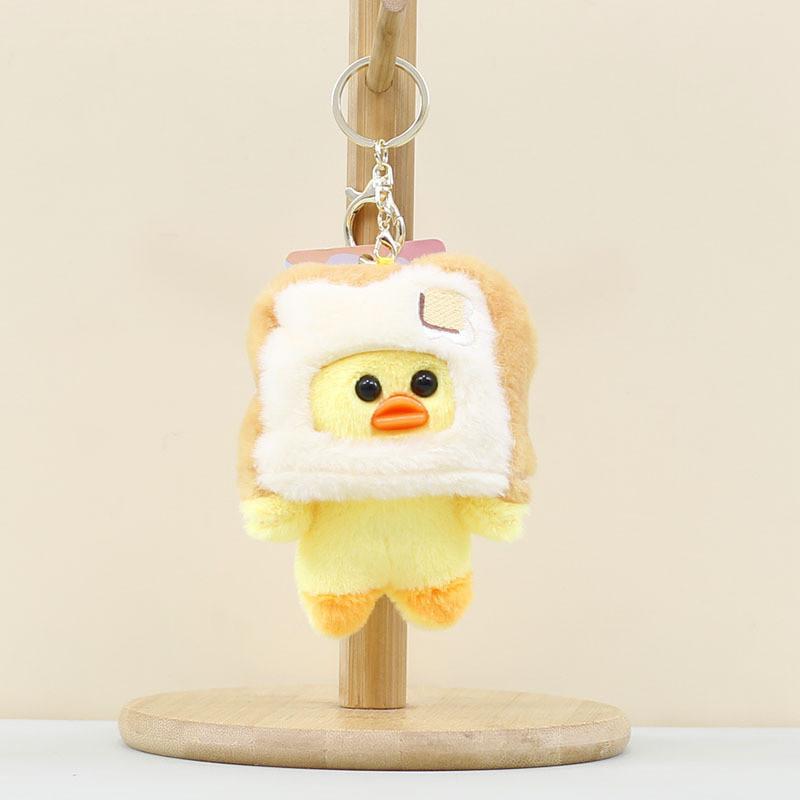 Cute Duck Bread Pendant Cartoon Plush Toy Little Duck Doll Keychain Pendant Bag