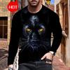 Men's Long Sleeve T-Shirt Fashionable 3D Print Lion Graphic Street Style Casual Crew Neck Top For Autumn Spring Season Clothing