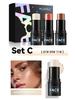 MLSMILE Contour & Highlight Stick Set: Concealer, Blush, Sculpting Shadow, Under-Eye Pen, Matte.