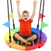 Odoland 100cm Diameter Swing Set, 300kg Weight Capacity, 900D Oxford + Alloy Steel Frame, 3-Seater Hammock, Suitable for Kids and Adults, Assembly