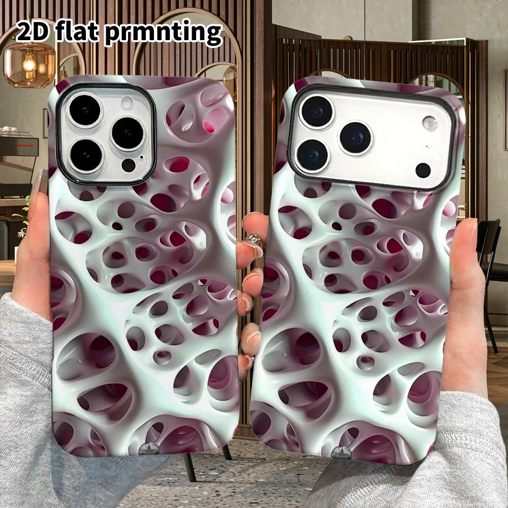Phone Case: 2D Flat Design Suitable for iPhone 18, 17, 16, 15, 14, 13 Pro Film Protective Case, Couple Style, Horror Cave Feeling, Christmas and Hallo