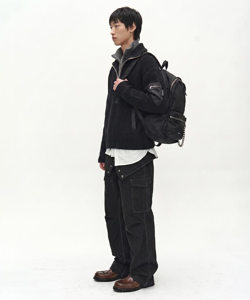 Adsb Andersson Bell Unisex Urban Nylon Chain Backpack Aaa561U(Black)