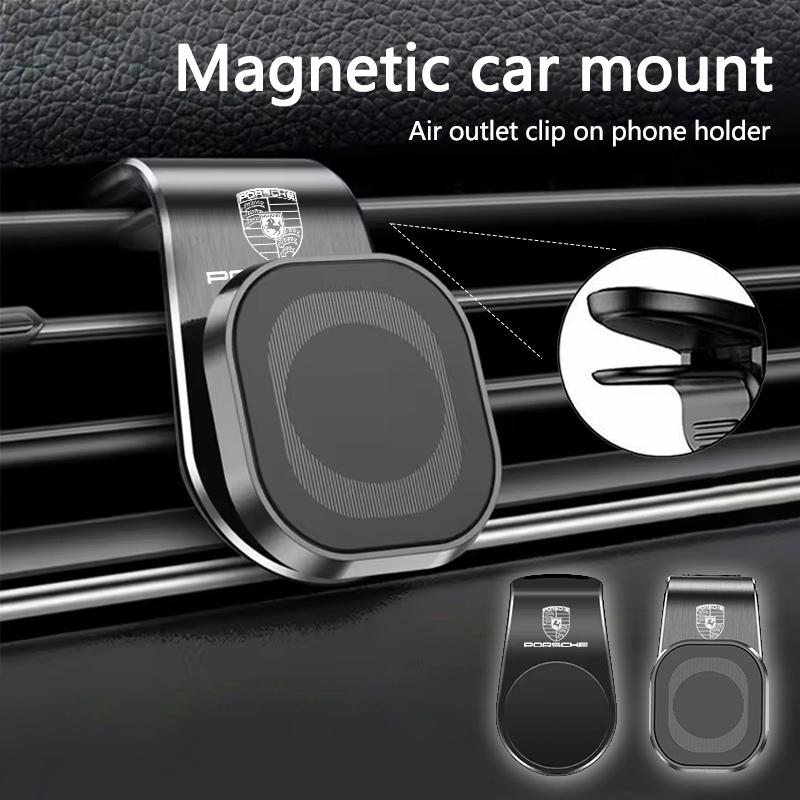 Magnetic Car Mobile Holder Air Outlet Clip Phone GPS Stands For Porsche Cayenne Panamera Macan Boxster Cayman 718 911 Sticker GD1