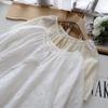 2025 Korean Style Embroidered Jacquard Tie-Waist Short-Sleeve Women's Shirt