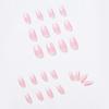 Pink Flame Ballet Wearable False Nails with Art Stickers - Waterproof & Removable
