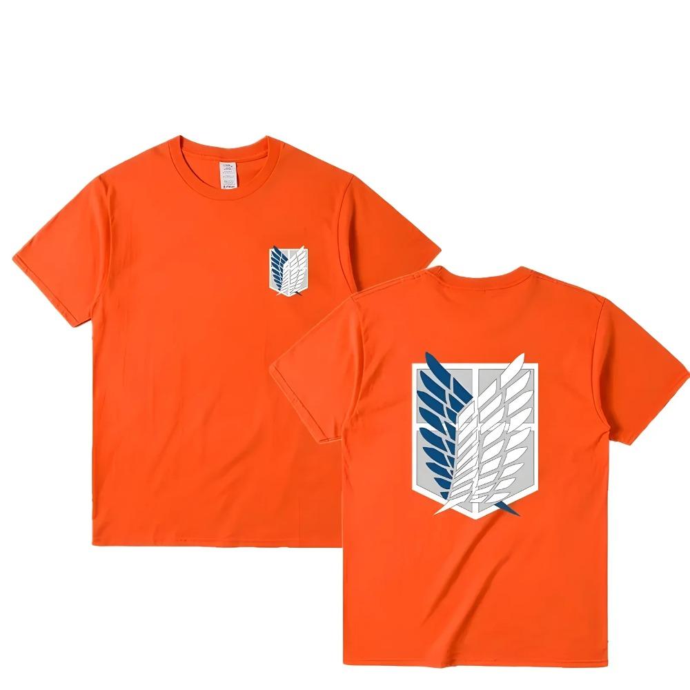 Tričko Attack on Titan Wings of Freedom Krátký rukáv Ackerman Mikasa Eren Jaeger Pánské Bavlněné topy Letní oversized tričko s výstřihem do O