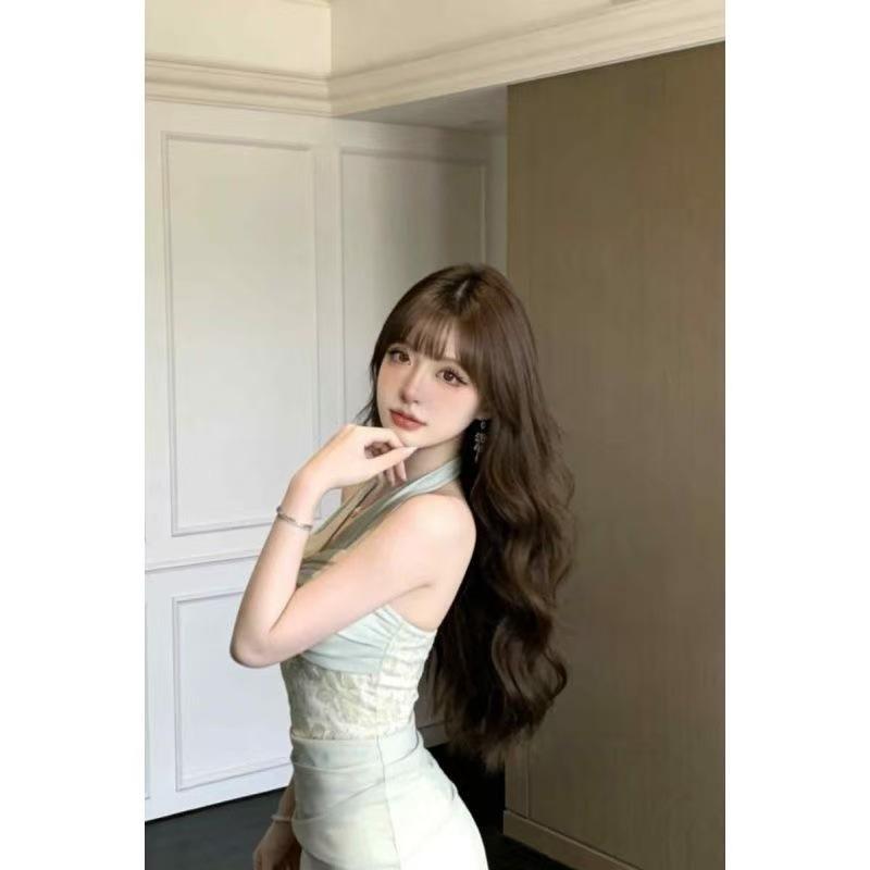 Neck skirt women's summer new pure desire chest pad hip wrap small short thin temperament accessories dress