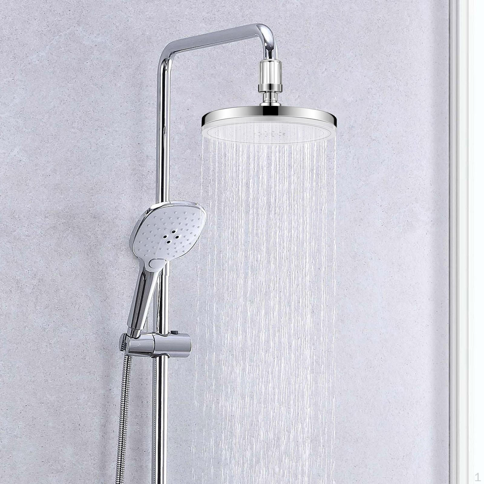 

Насадка для душа с дождевой насадкой для ванной комнаты и насадкой для душа с фильтром, круглая регулируемая нержавеющая сталь с высоким расходом