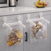 Space Saving Folding Trash Bag Holder Wall Mounted Plastic Bag Hanger  Bathroom Storage