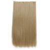 Extensiones de cabello sintético largo y liso con 5 clips, resistente al calor, para uso diario.