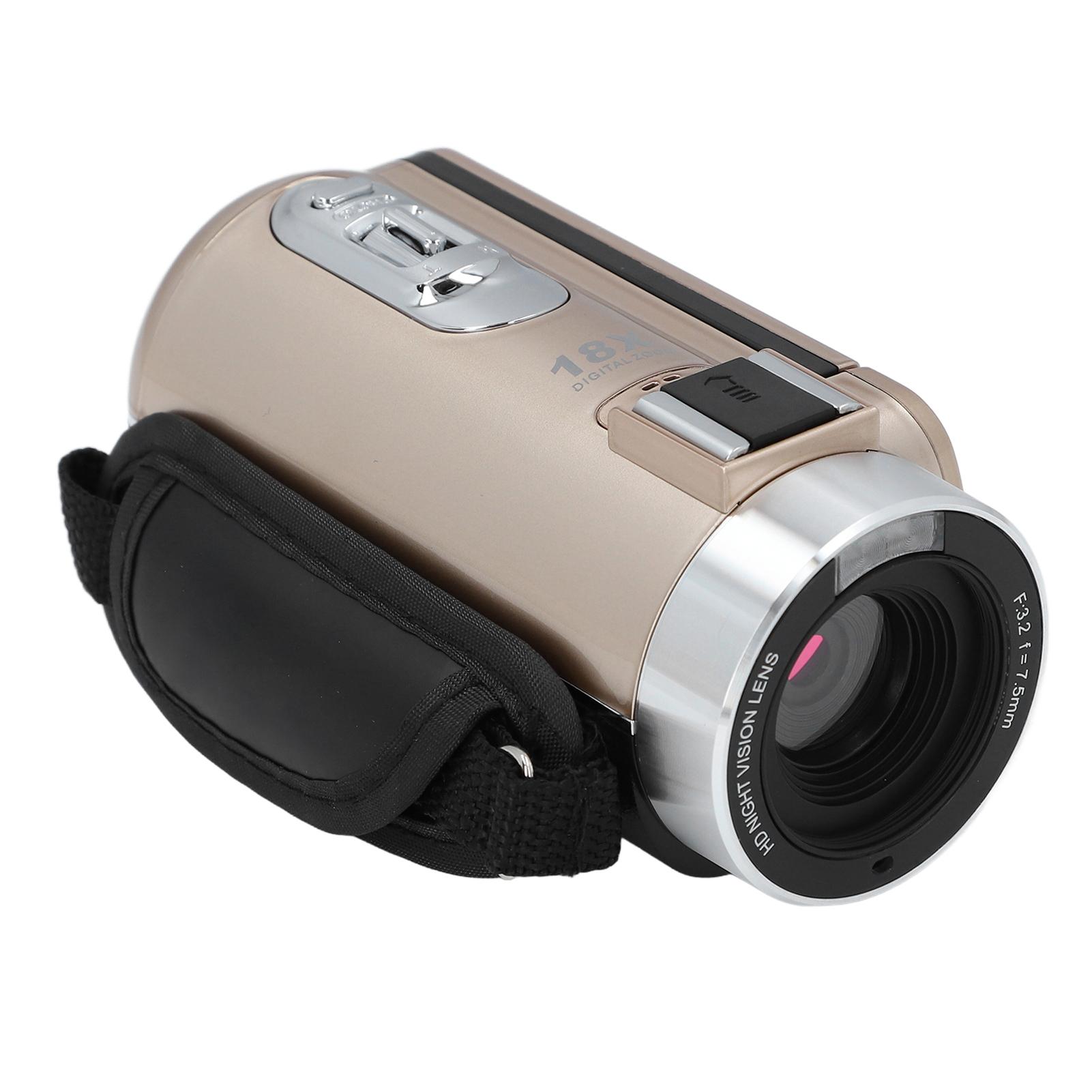 

Video Camera Camcorder Digital Camera Recorder Full HD 1080P 30MP 3.0 Inch 270 Degree Rotation LCD 18X Digital Zoom золотий