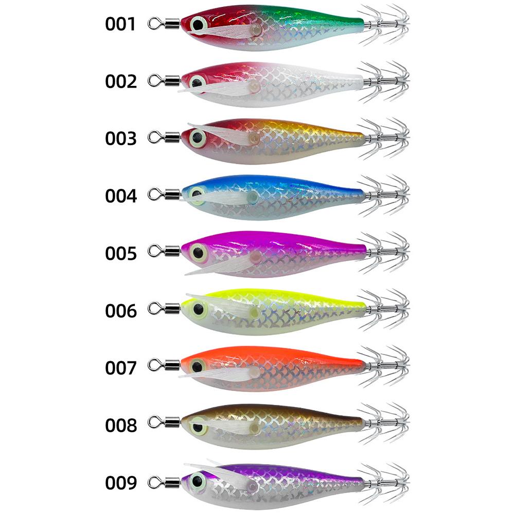 Luminous Squid Hook Squid Fishing Lure with 3D Eyes Glow In The Dark Squid Bait Fake Octopus Bait for Saltwater Freshwater