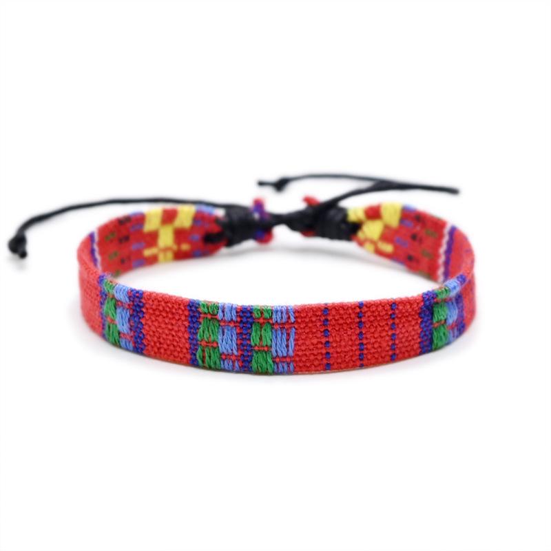 Ethnic Style Multicolor Handwoven Cotton & Linen Bracelet